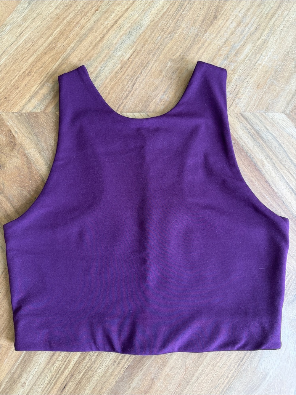 girlfriend Plum High-Neck Crop Sports Bra